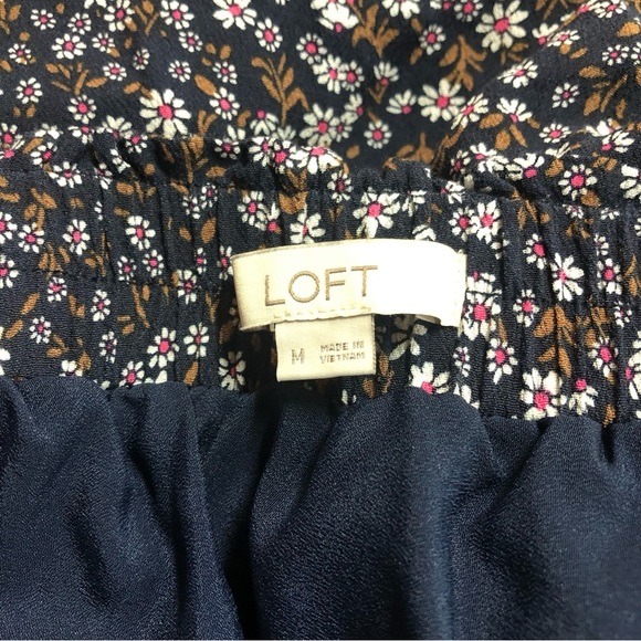 Loft Women’s Tiered Skirt Ruffles Pull On Daisy Pattern Lined Swingy Flirty Mini - Picture 5 of 6